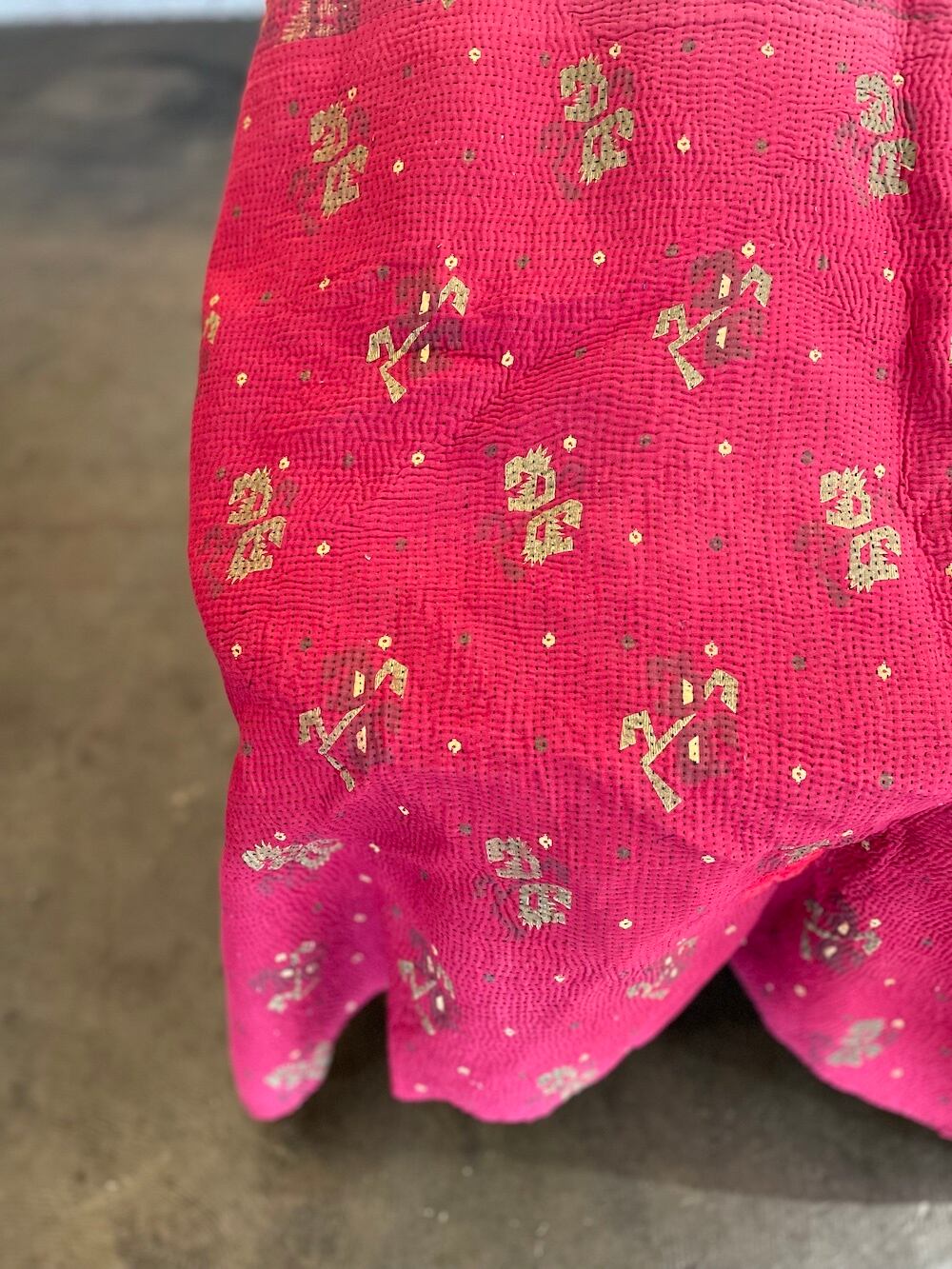 1点物】大判 Vintage kantha quilt no.126 カンタキルト ラリーキルト
