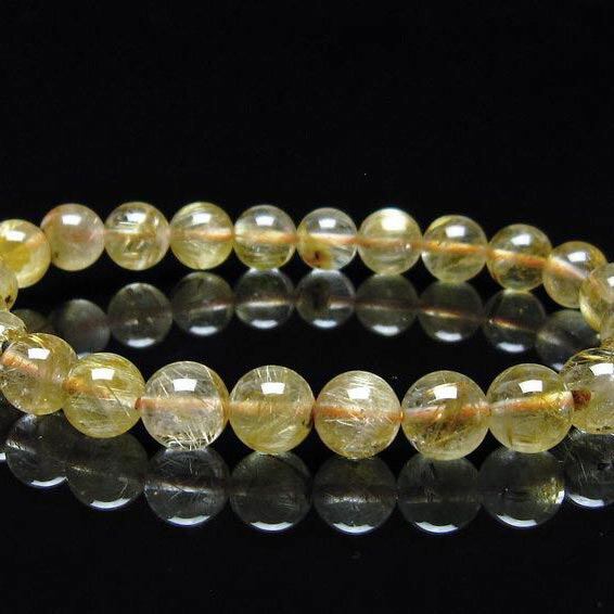 タイチンルチルクォーツ ブレスレット 8mm ルチルクォーツ ブレス 一点物 おまかせ便 111-41666