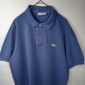 フレラコ　ポロシャツ　刺繍ロゴ　シェルボタン　ブルー　フランス製　ユーロ古着　4