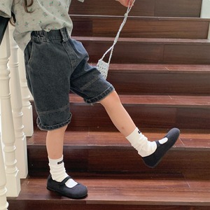 夏熊柄デニムハーフパンツ