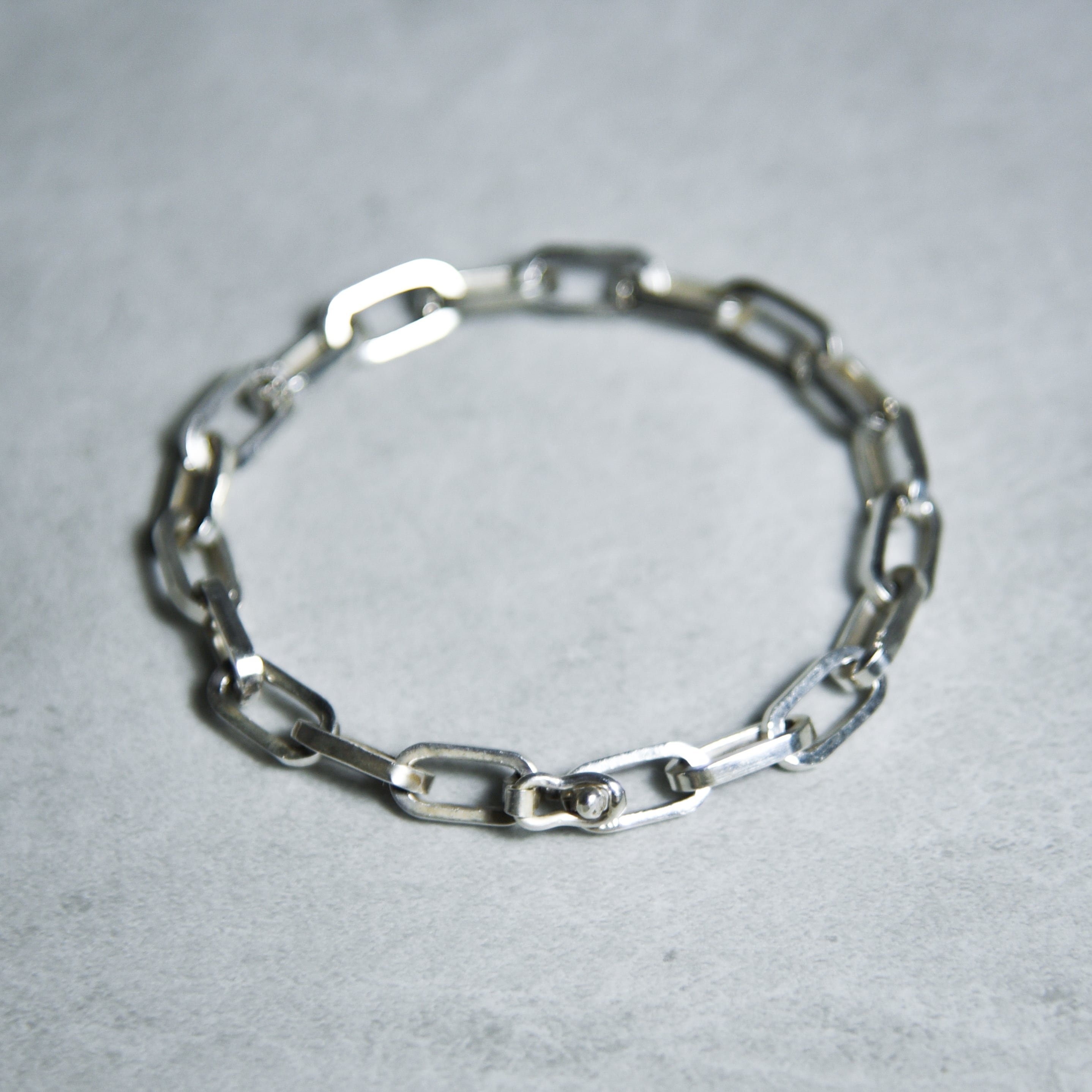 Mexican Jewelry Vintage Silver Oval Chain Bracelet メキシカン