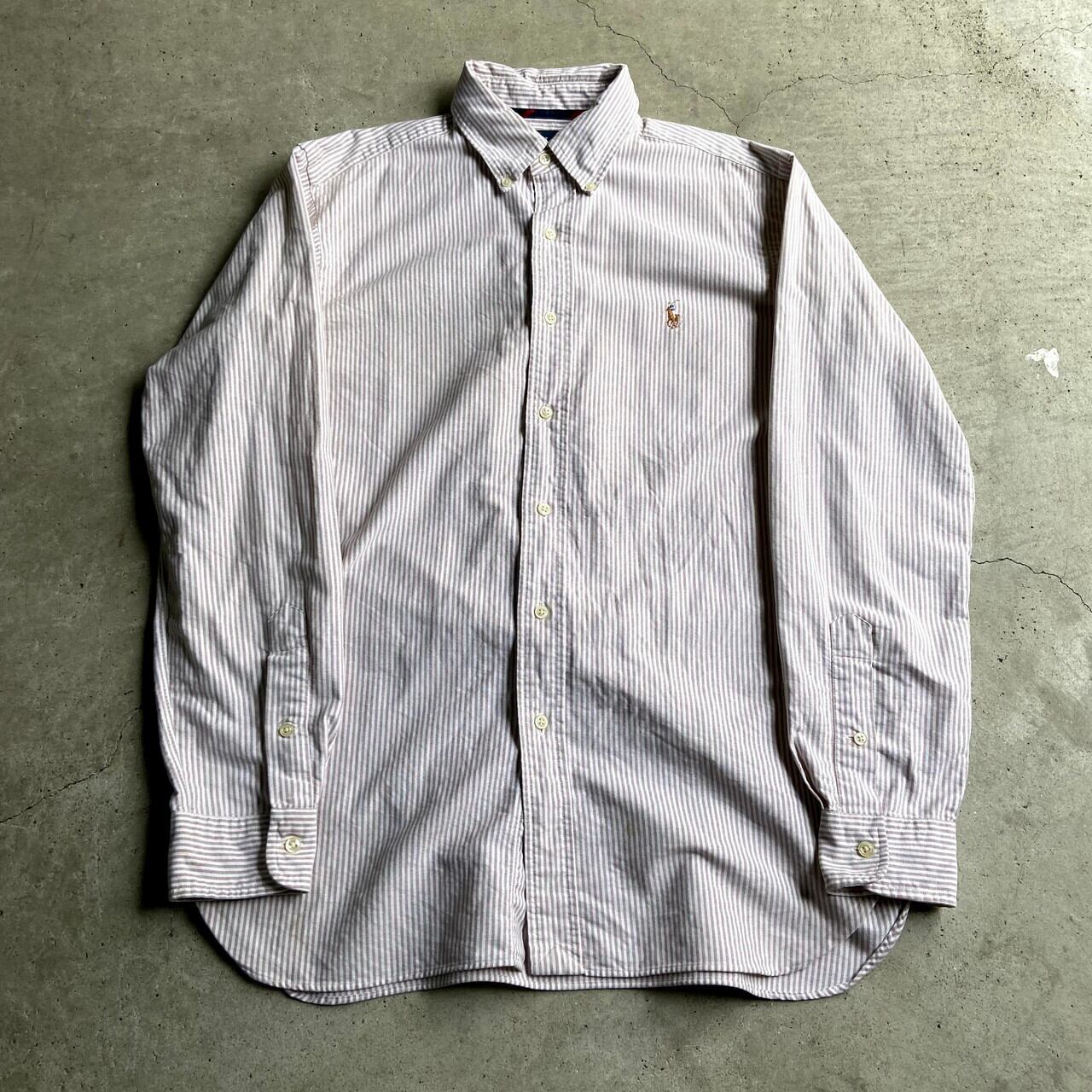 2点おまとめ価格　ラルフローレン コットンストライプシャツ ブラウン×ホワイト 2点おまとめ価格 ラルフローレン コットンストライプシャツ ブラウン