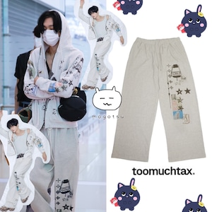 ★RIIZE ウォンビン 着用！！【toomuchtax】PRINTED WAFFLE PANTS (IVORY)