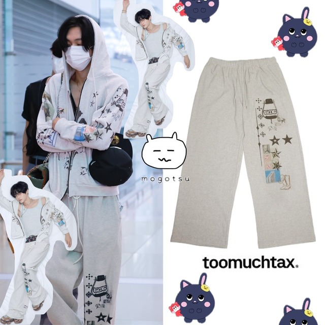 ★RIIZE ウォンビン 着用！！【toomuchtax】PRINTED WAFFLE PANTS (IVORY)