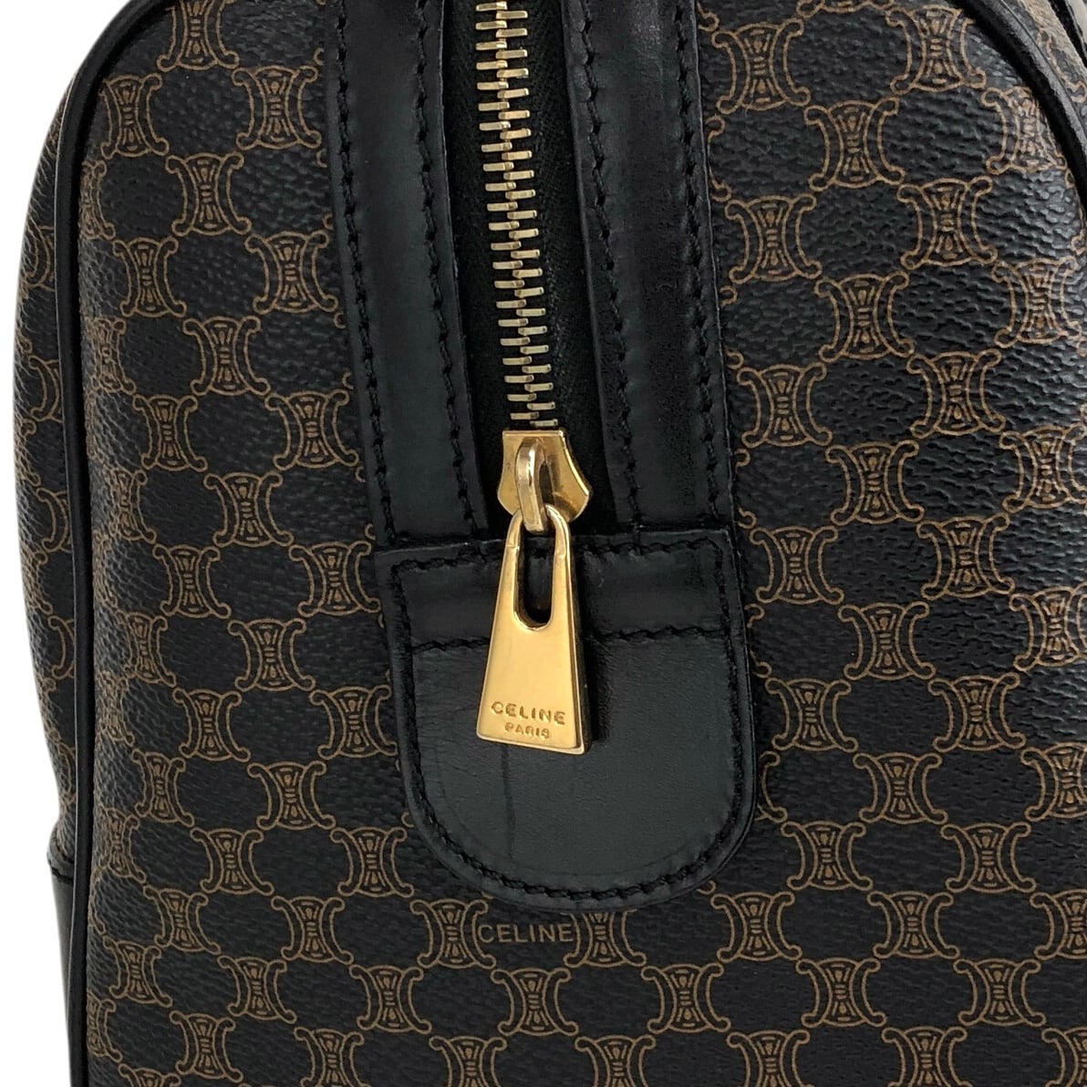 CELINE ボストンバッグ ブラック マカダム ハンドバック CELINE セリーヌ マカダム ハンドバッグ ブラック 2way ブラゾン型押し