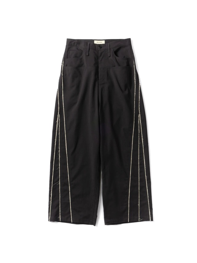 カットカットオフ バギーパンツ ブラック