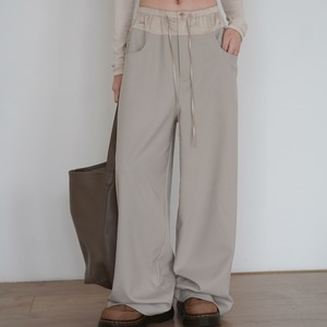 Color-coordinated wide leg pants in 2 colors S934