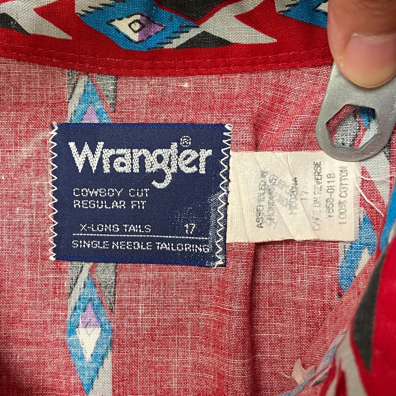 80〜90年代 Wrangler ラングラー 半袖ウエスタンシャツ ネイティブ柄 