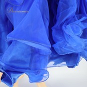 社交ダンス 衣装 スタンダード ドレス ワンピース 青 フリル レース ブルー系 パーティ 発表会 クロッチ ふわふわ スカート 可愛い デザイン エレガント 女性用 ダンス競技 おしゃれ イベント