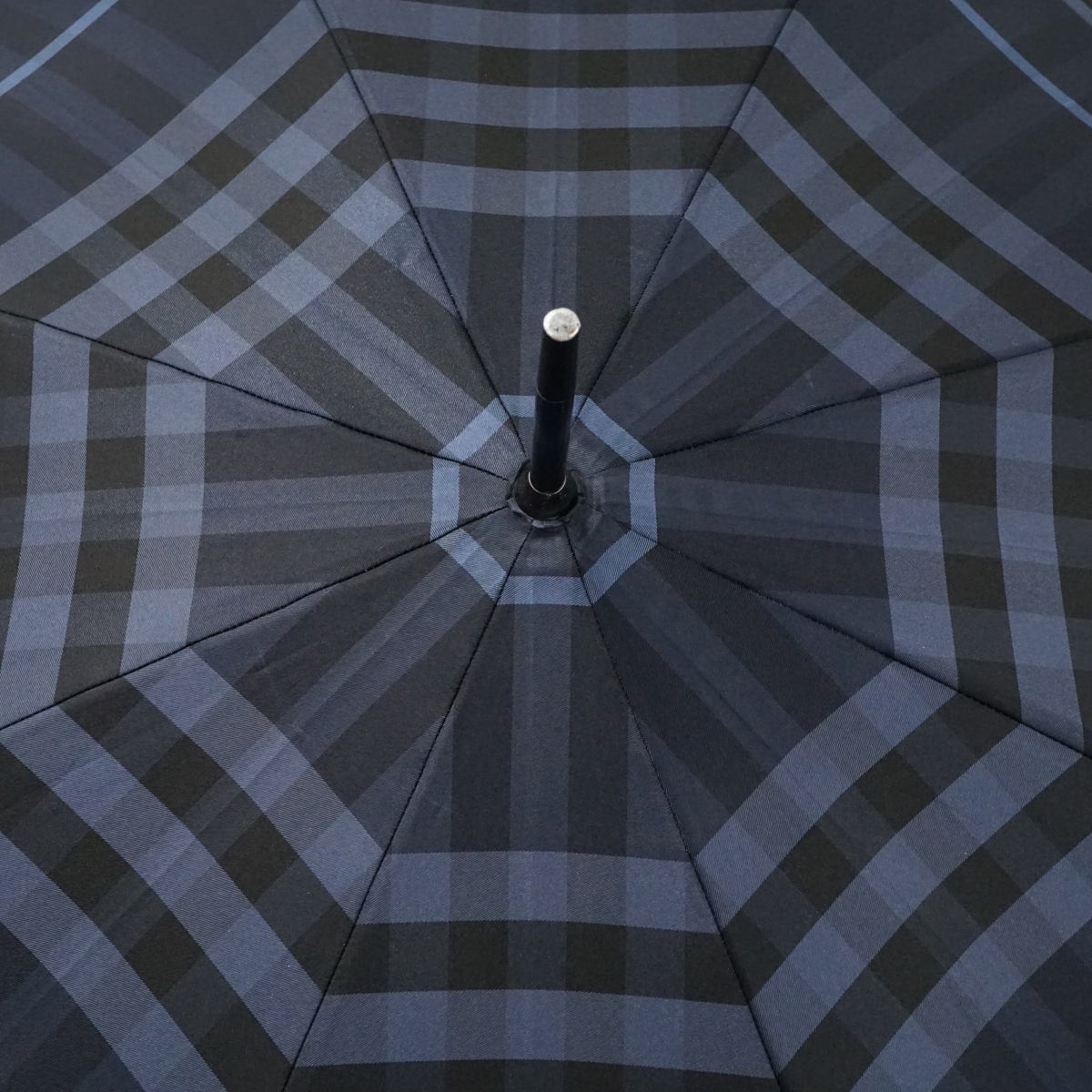 BURBERRY バーバリー 紳士高級傘 USED品 チェック ジャンプ ネイビー