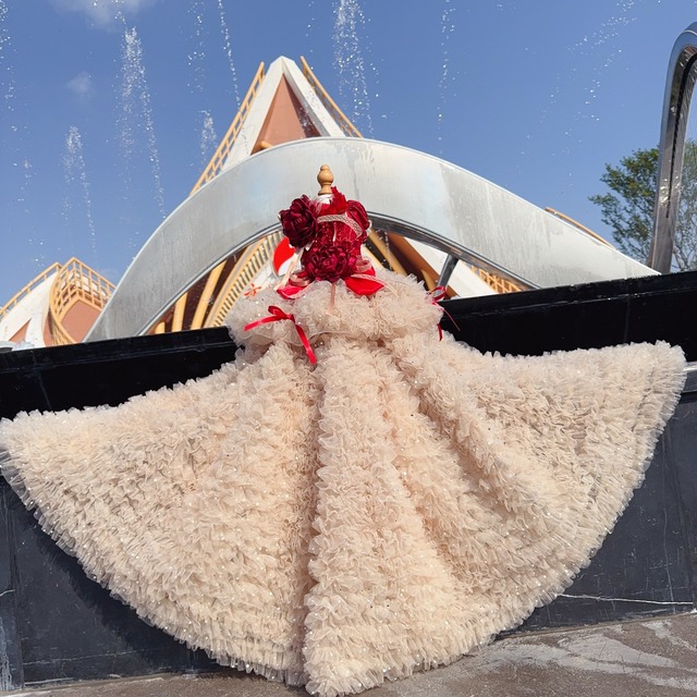 red  tutu skirt separate long dress