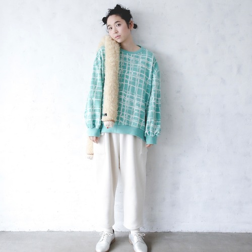 《michirico 2023AW》Chocolate check pullover / メロン / M(大人)