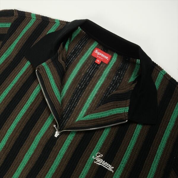 Size【L】 SUPREME シュプリーム 22SS Open Knit Stripe Zip Polo