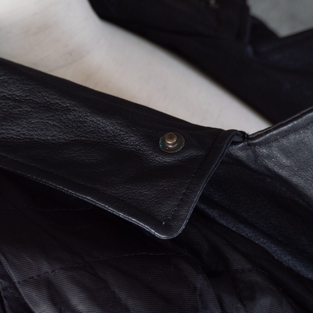 "SINCLAIR" '90s vintage Leather belted double breasted Jacket