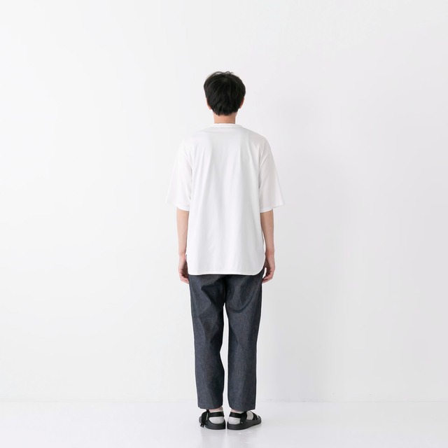 リネン RINEN 60/2スーピマ天竺 半袖裾ラウンドクルーネック(R19516)全5色