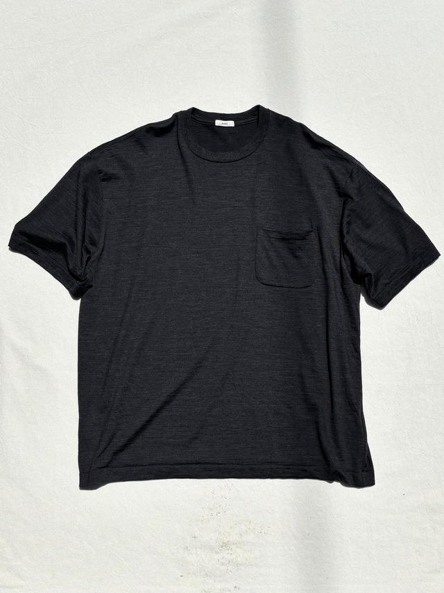 awasa / super 100's ウール Tシャツ (DARK GRAY)
