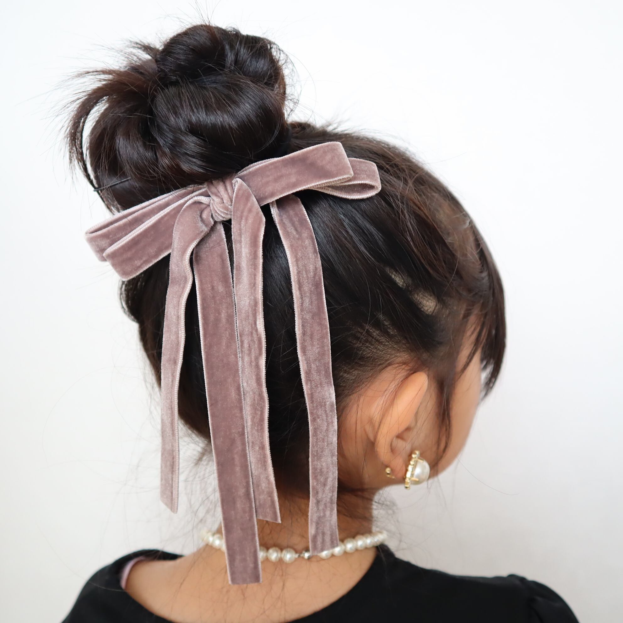 ☆ヘアゴム☆両面ベルベットリボン ヘアアクセサリー キッズヘア