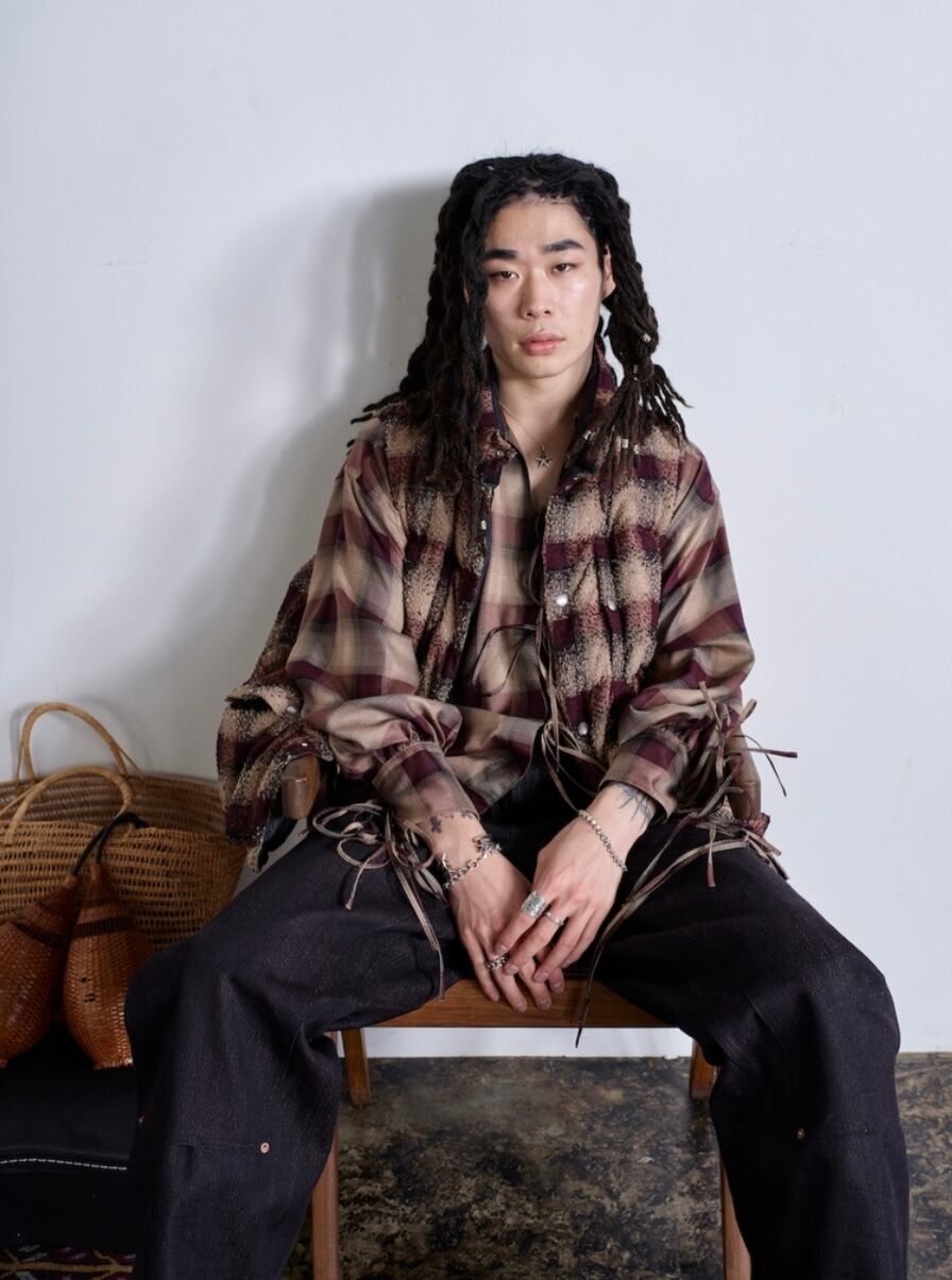 25AW】SUGARHILL PLAID STRING SHIRTS (WINE RED) 25330505 | IAAAM