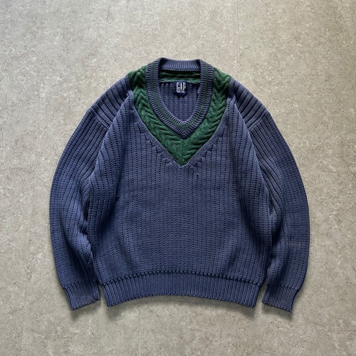 90s GAP cotton Vneck knit【仙台店】