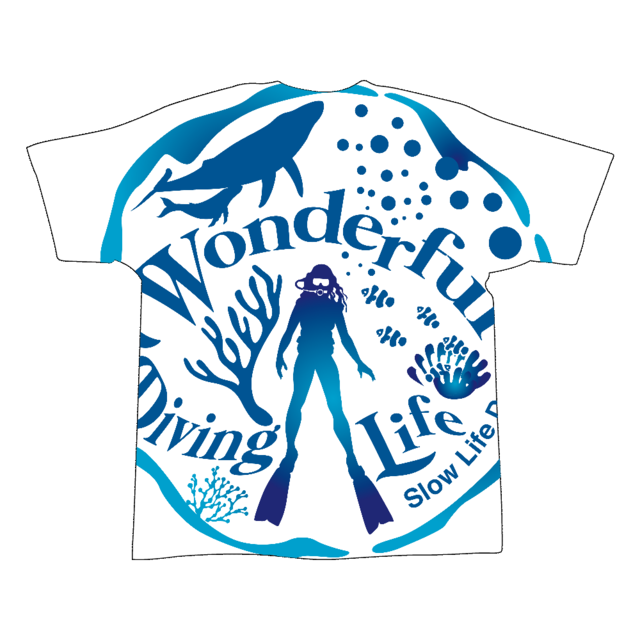 Wonderful Diving Life Tシャツ XLサイズ（バック全面プリント）