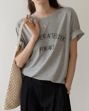 Crew neck graphic print T-shirt L0216