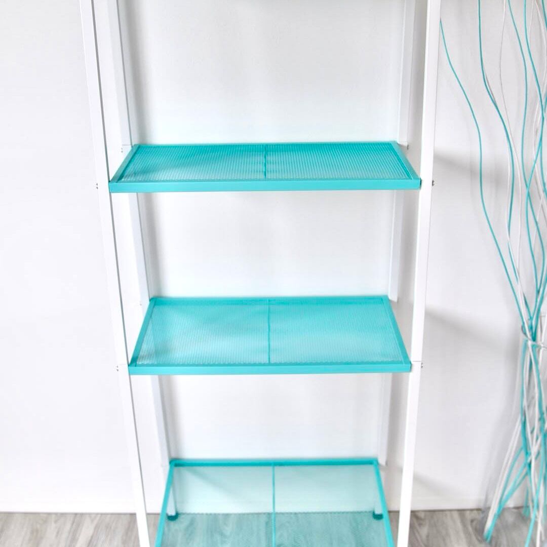 ブルー×ホワイト ディスプレイオープンラック シェルフ スチール棚