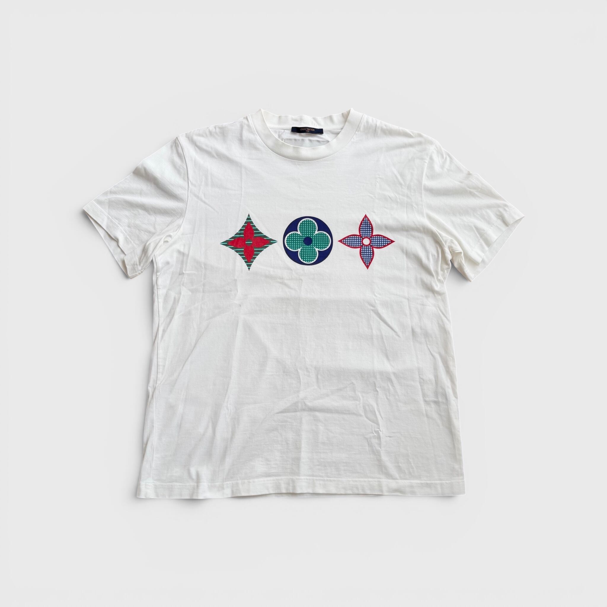 美品 ルイヴィトン マルチカラー モノグラム Tシャツ ホワイト LOUIS VUITTON マルチカラー モノグラム Tシャツ ホワイト XL | BRAND