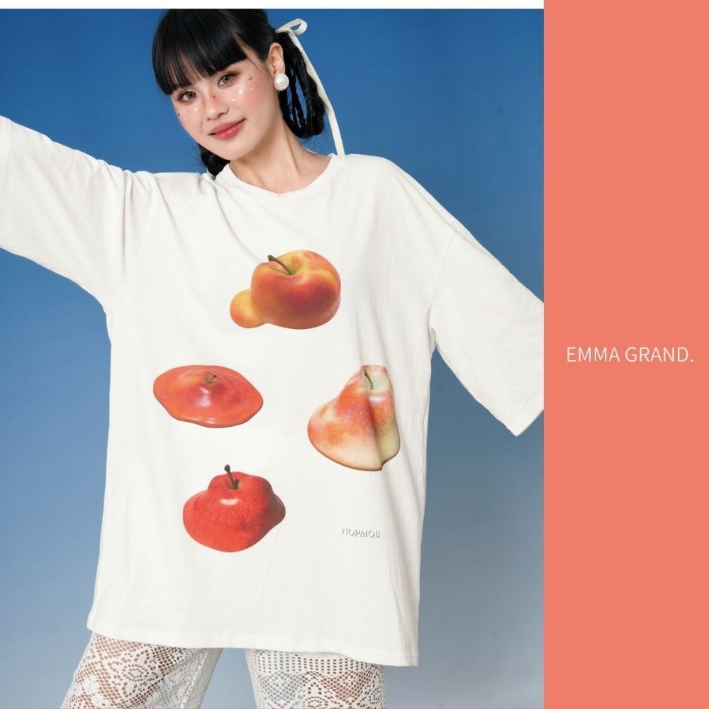 とろけるりんごのビッグTシャツ E00586 | EMMA GRAND