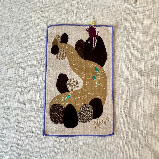 【moritaMiW× 楠橋紋織】ポケットハンカチ（今のところオタマガエル）