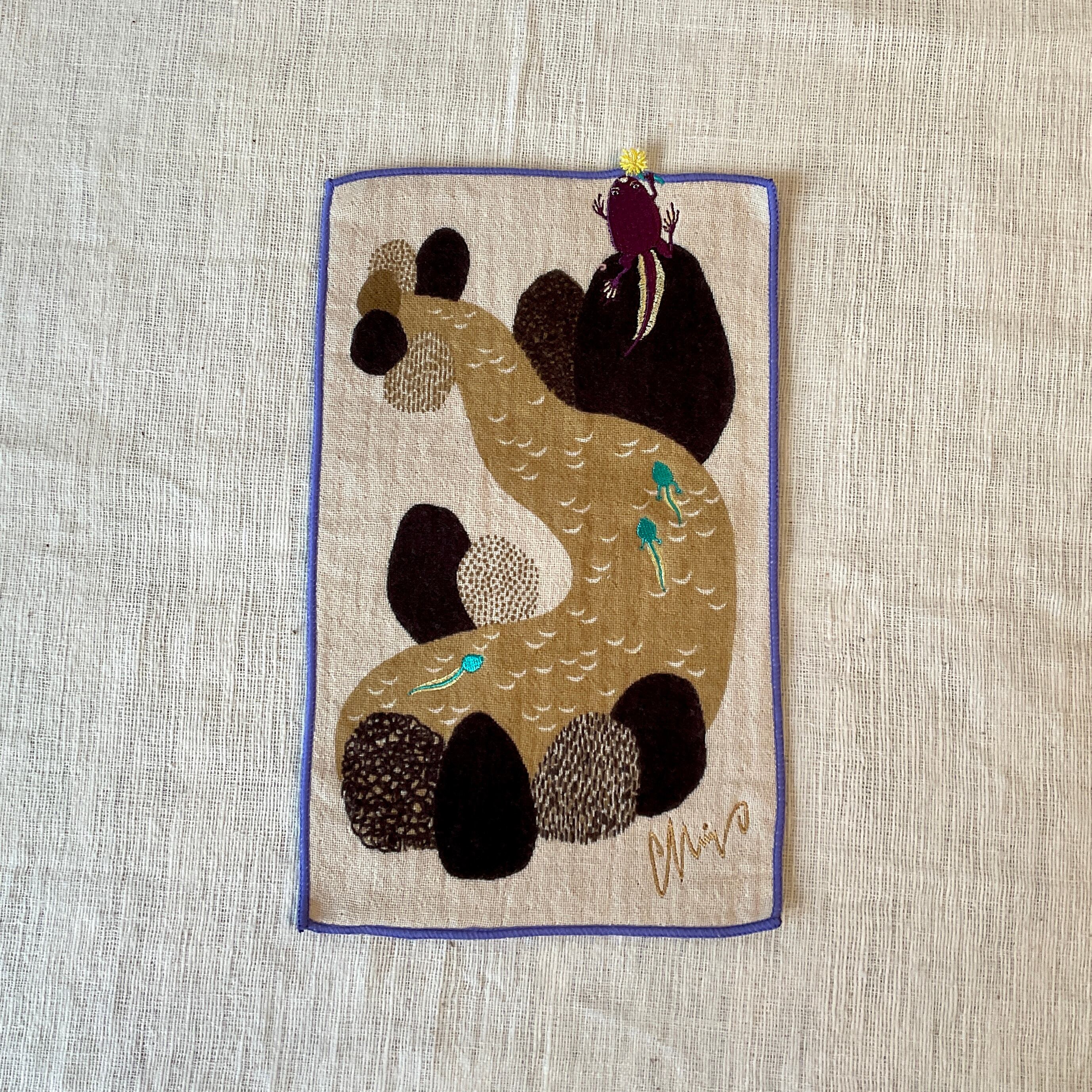 【moritaMiW× 楠橋紋織】ポケットハンカチ(今のところオタマガエル)