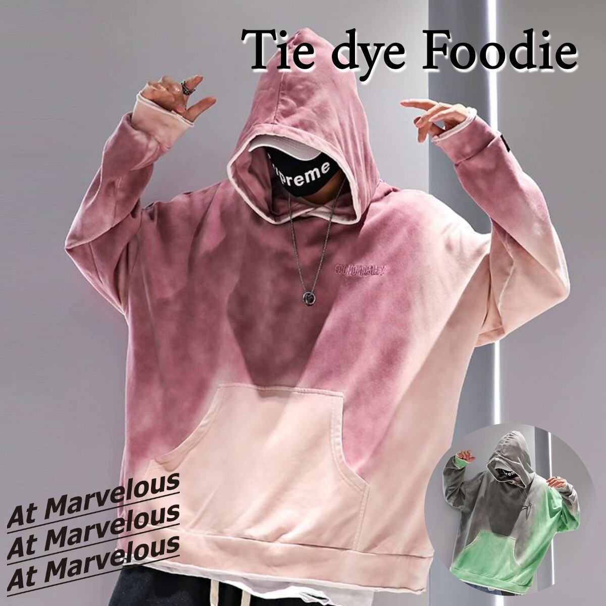 タイダイ染めパーカー メンズ グラデーション フード スウェット ストリートファッション