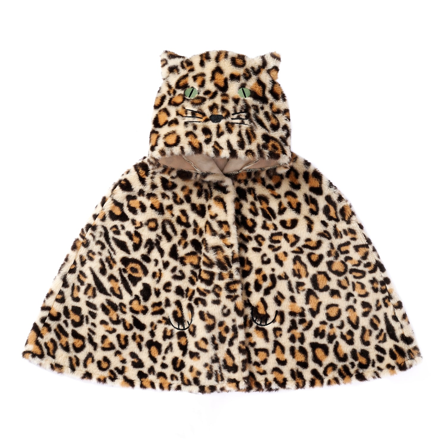 DRC04L-Leopard Dress Up Fluffy Cape 3-10 Years-LEOPARD