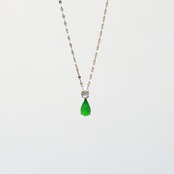 K10YG 氷翡翠ネックレス jade dorop  (W&G) A貨翡翠 jd_ne1253
