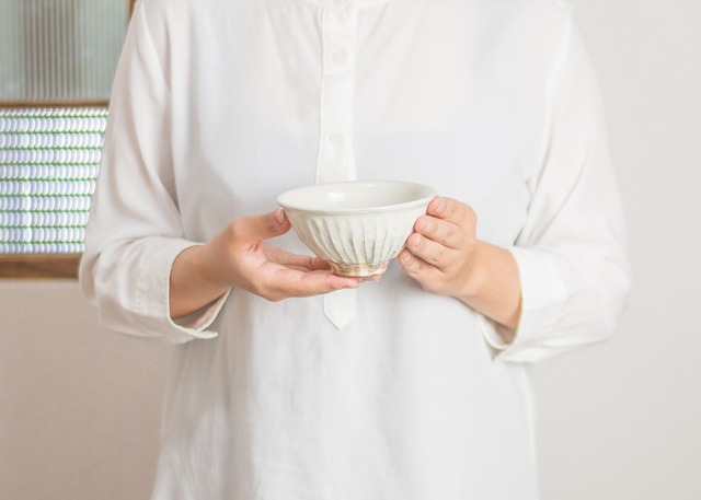 鉄散 線彫 めし碗 小（信楽焼・ご飯茶碗・ちゃわん）／古谷 浩一