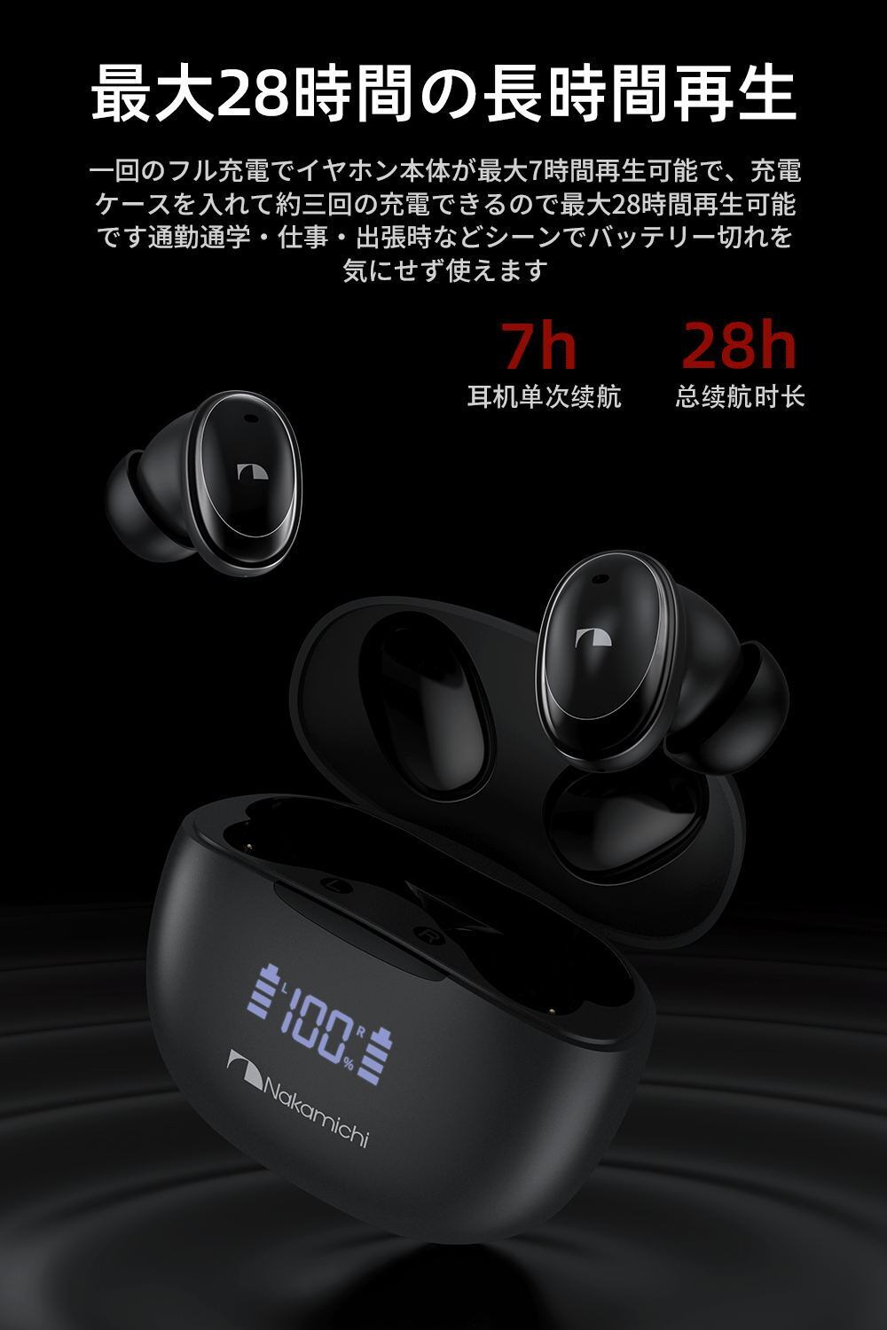 ブルートゥースイヤホン！！ Amazon.co.jp: イヤホン bluetooth ワイヤレスイヤホン 48時間の再生