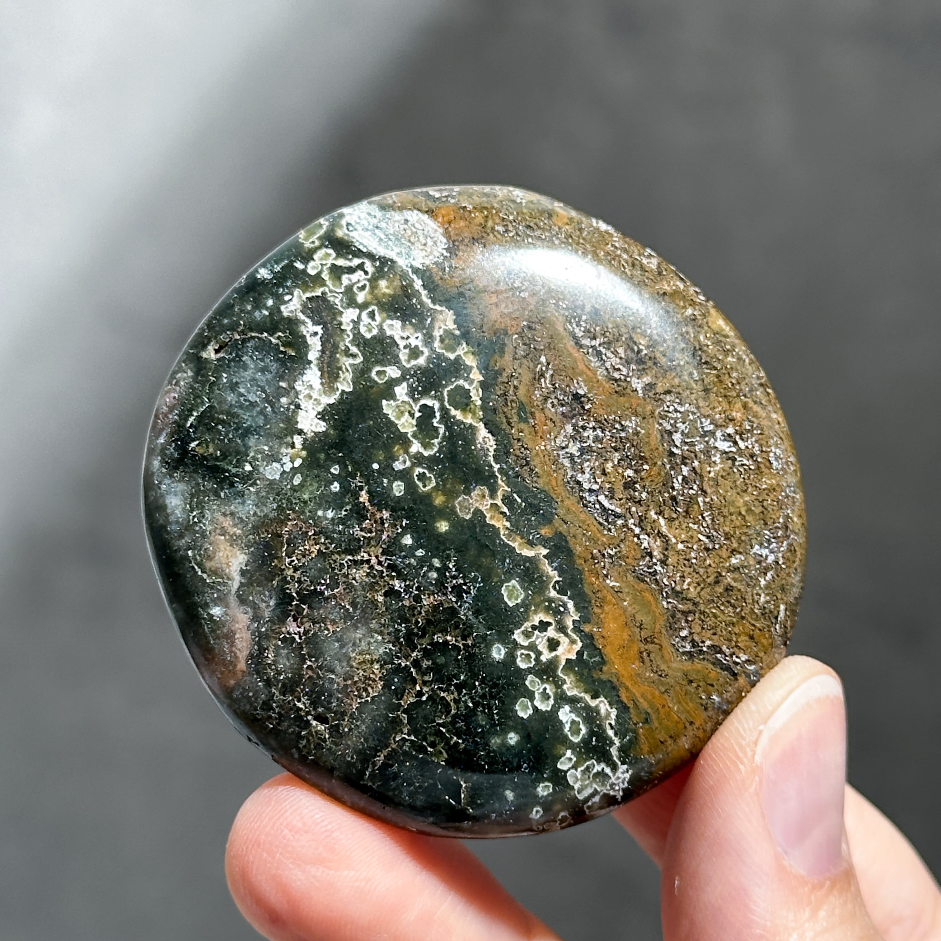 オーシャンジャスパー パームストーン45◇ Ocean Jasper ◇天然石