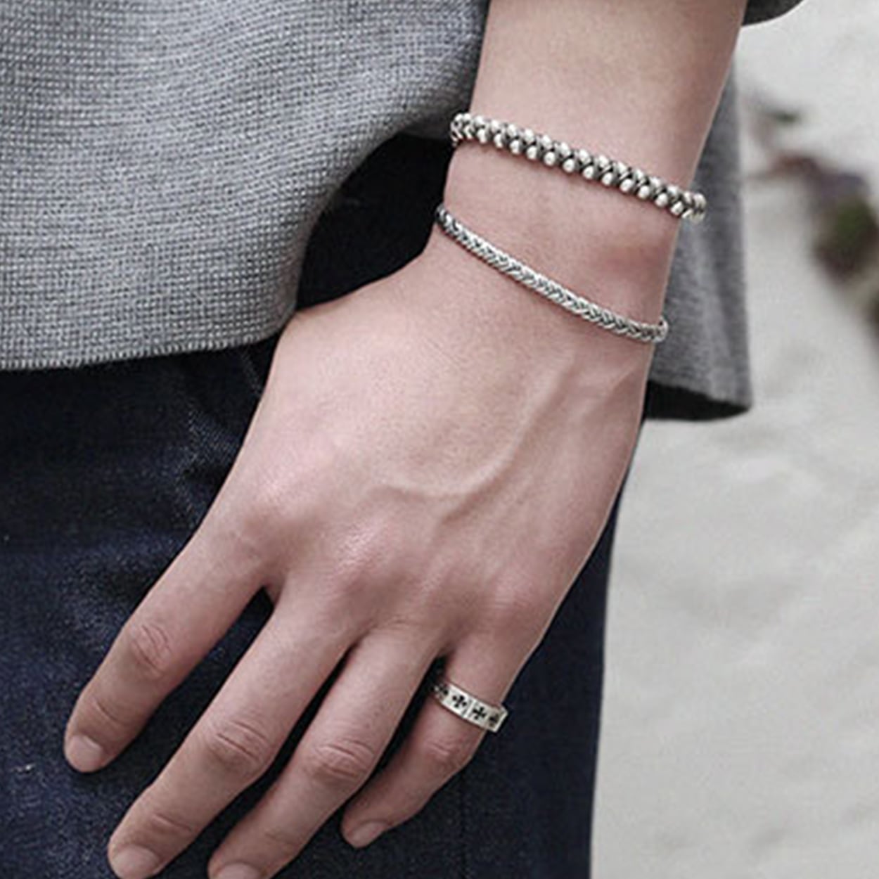 SILVER925 WIDE BANGLE/シルバー/ブレスレット/バングル Silver925 Wide Straight Bangle KARPOS -カルポス- | Ops.(オプス