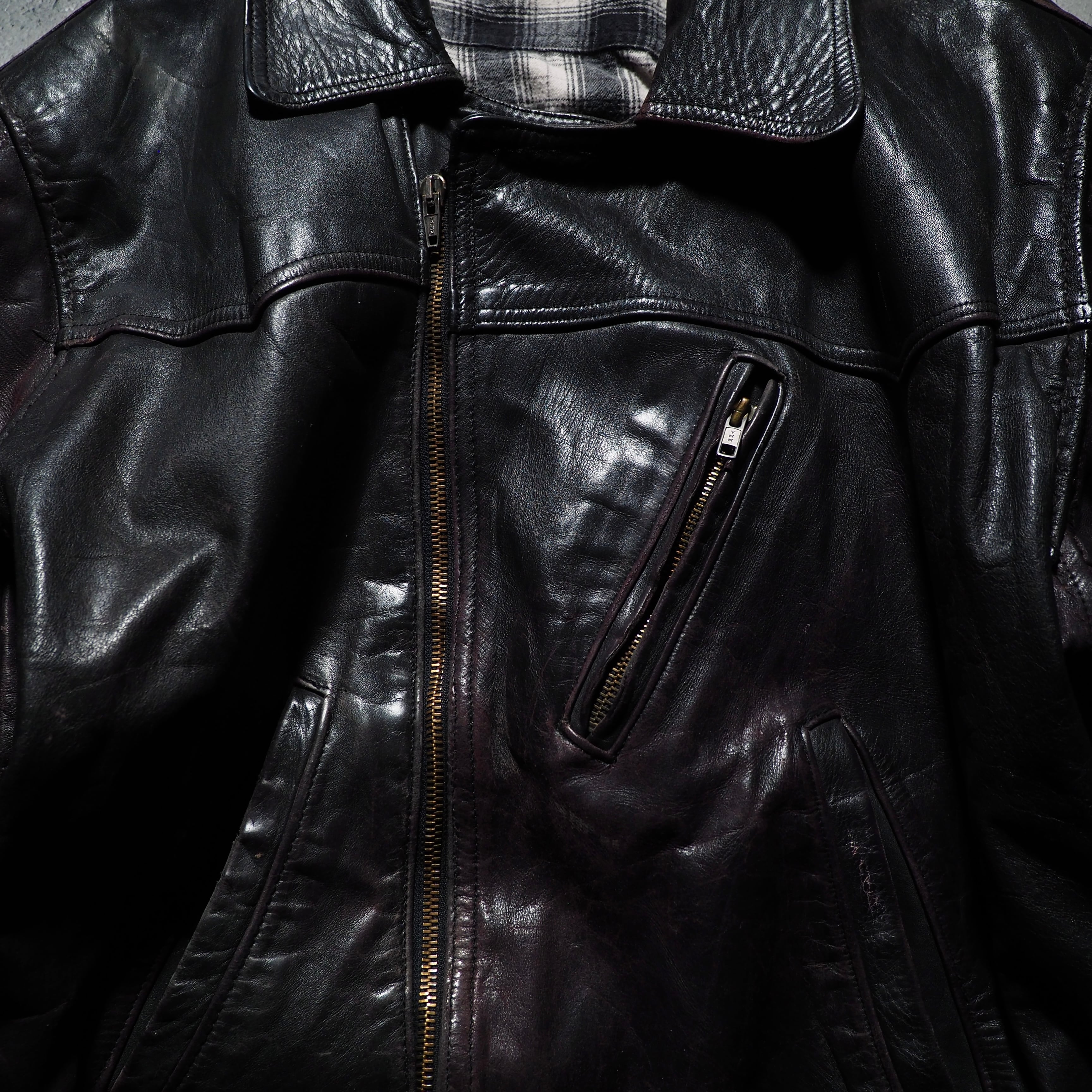 " Handmade " Beautiful aging Special vintage leather jacket
