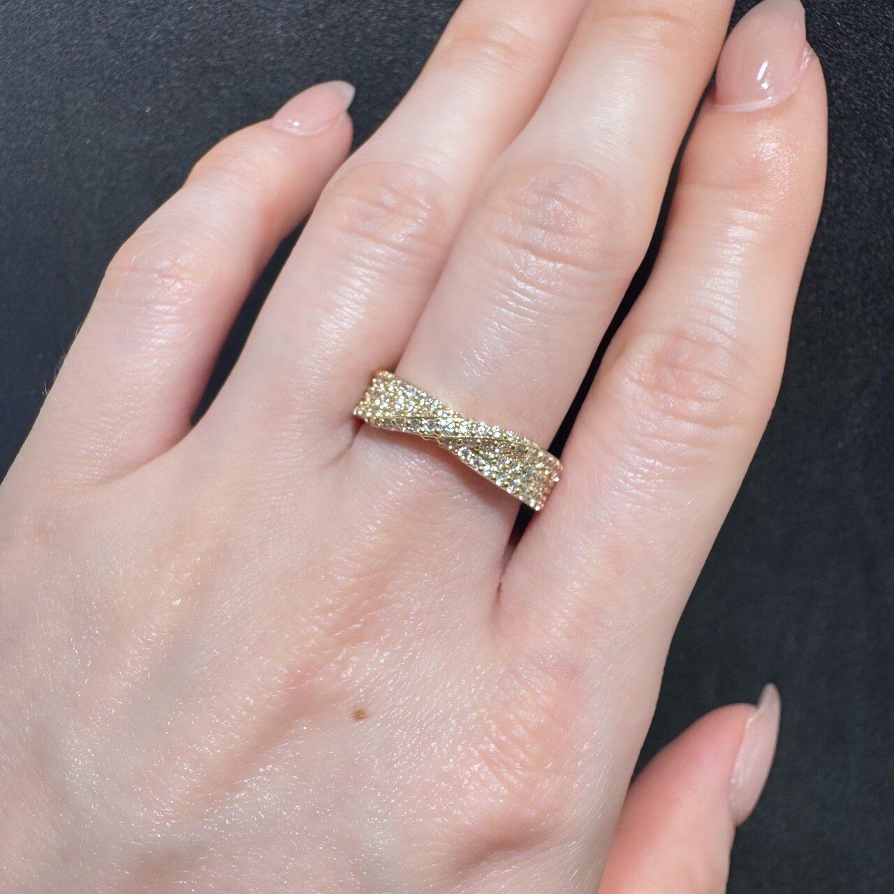 K18YG 0.75ct リボン パヴェ ダイヤモンドリング | カオキ | 日本最大