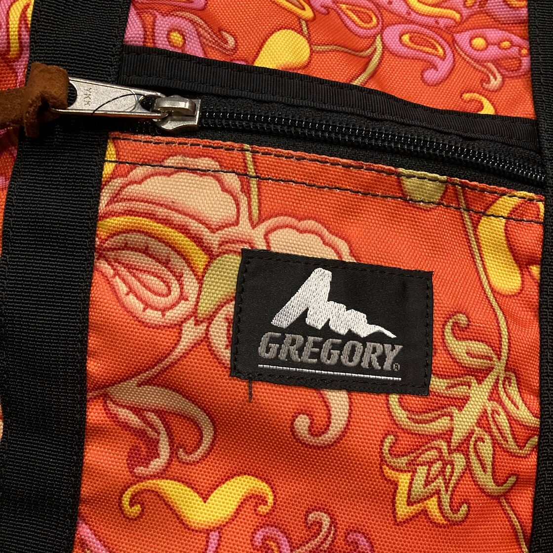 Gregory グレゴリー 総柄 トートバッグ S オレンジ 旧タグ USA製 銀 