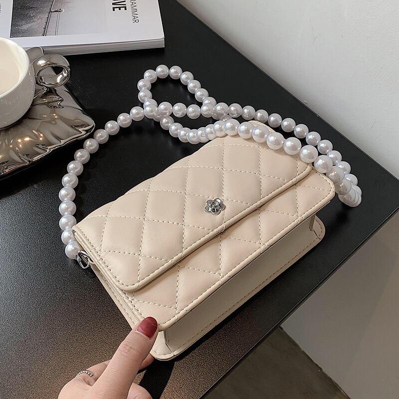 レッドサマーパールチェーン 夏物 真珠 メッセンジャーバッグ Tiancai_Wing_Bag90578282487