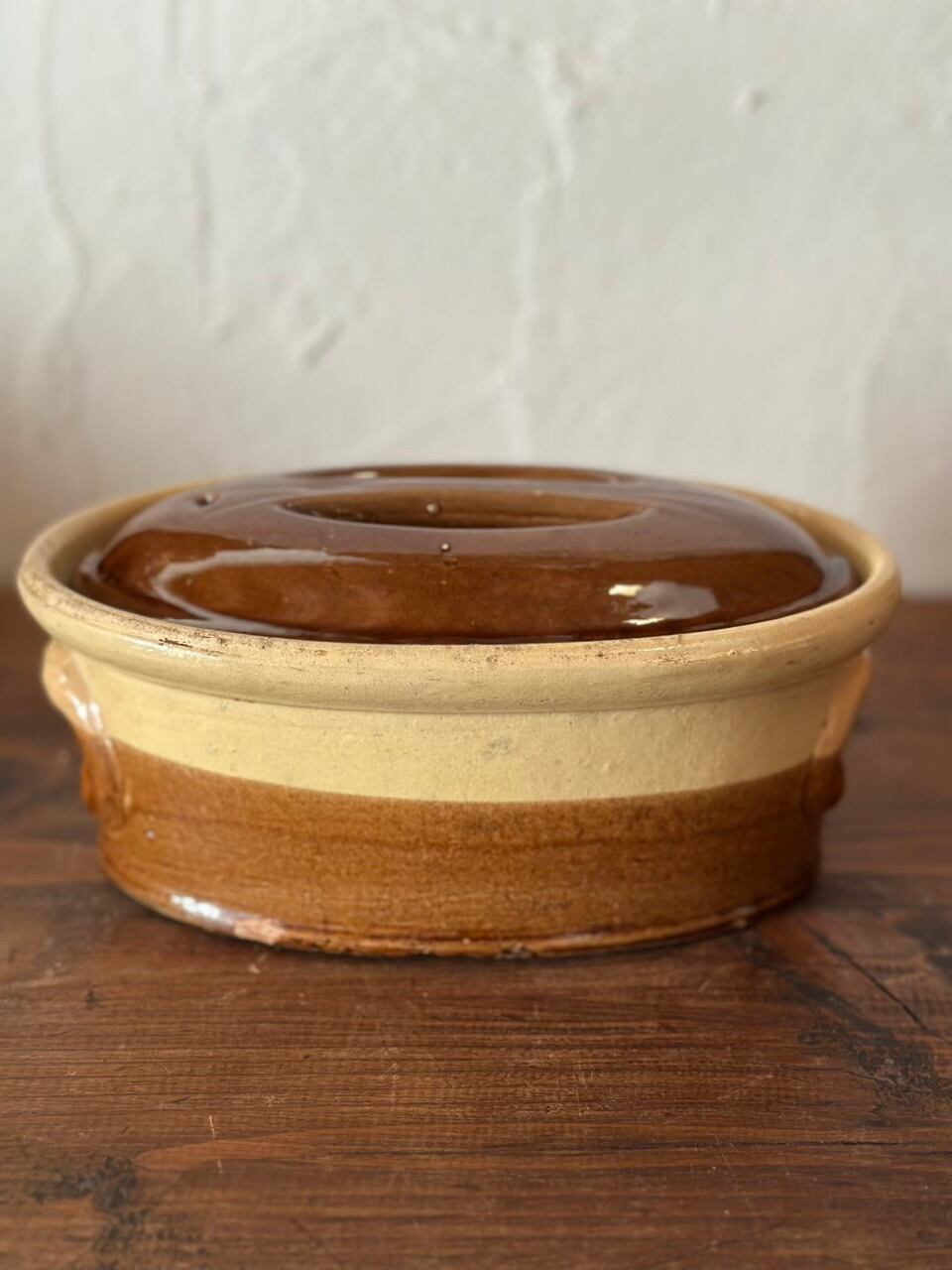琥珀色のテリーヌポット 陶器 ラ・ブルゴーニュ | Brocante de La