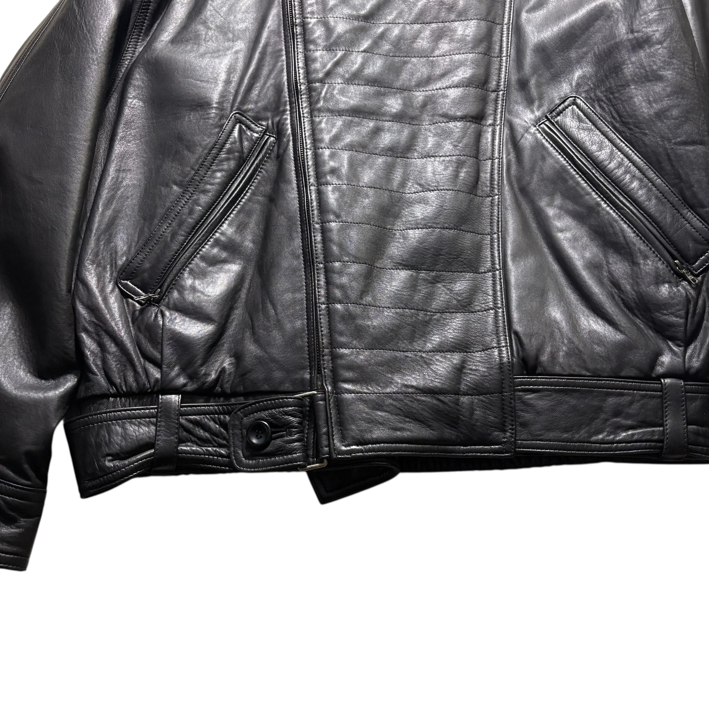 vintage BALLY black leather riders jacket | NOIR ONLINE
