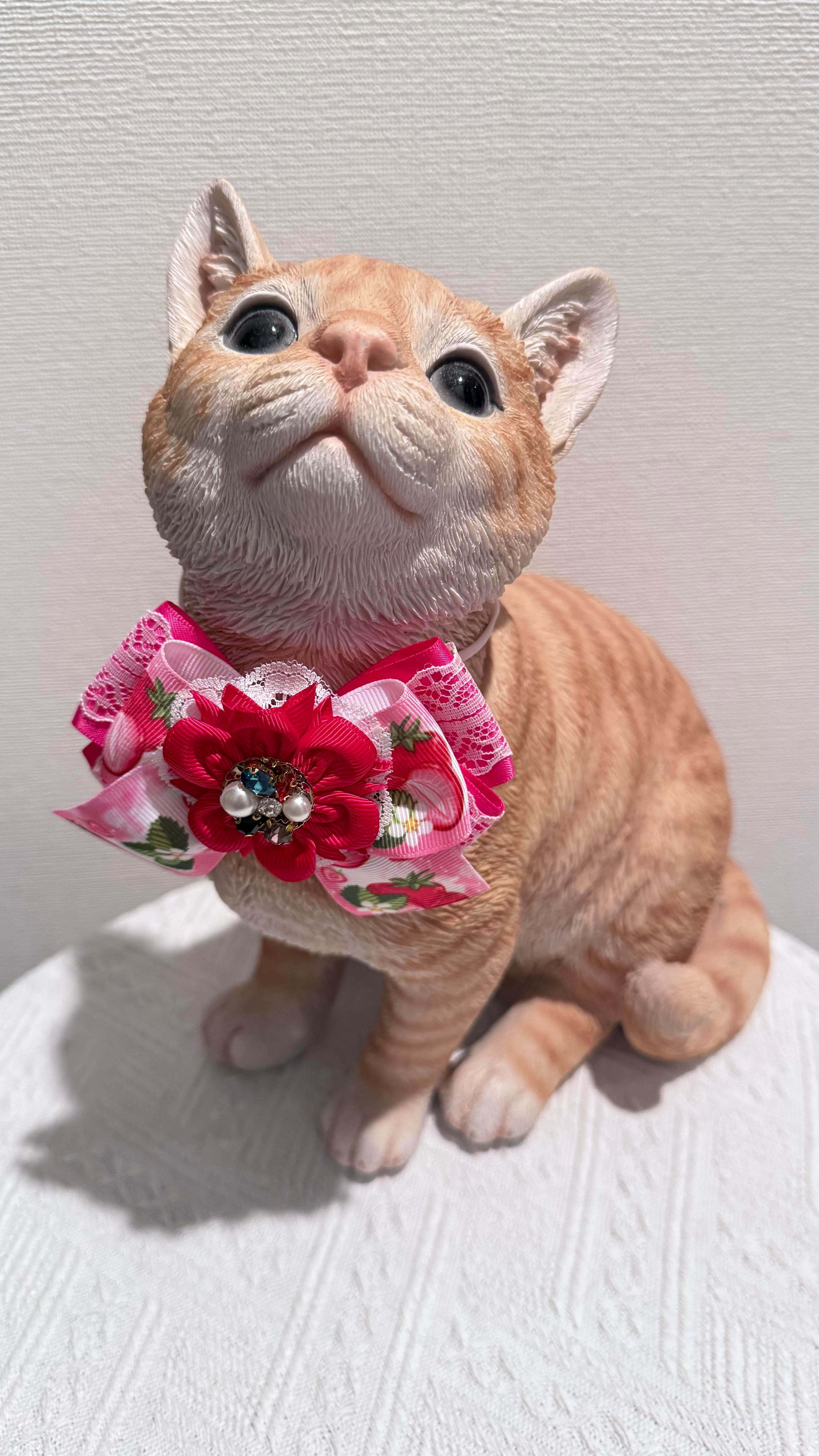 イチゴ祭り 犬猫チョーカー レギュラーサイズ お花モチーフ リボン 犬