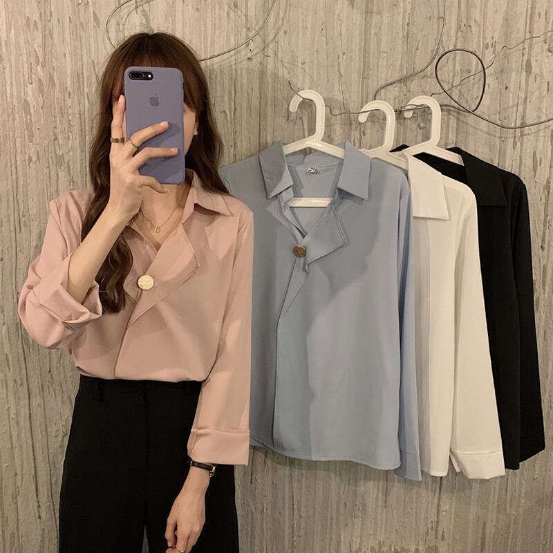 シャツ スプリングスタンダードレディース ロング レトロ 春物 試着室65301186239