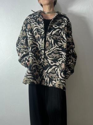 ●90's jacquard animal design jacket