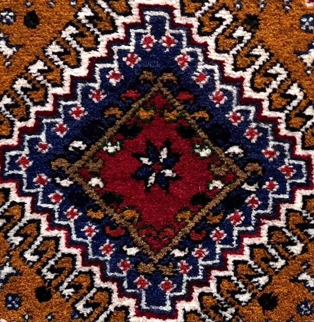 ⚫︎SALE⚫︎送料無料⚫︎ヤラメ絨毯【40×40】No.13 トライバルラグ