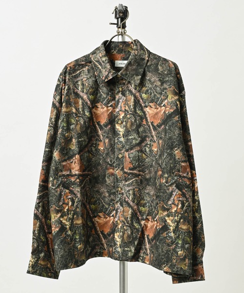 ATELANE Poly-corduroy all-over print regular-collar shirt (Realtree) 26A-25020