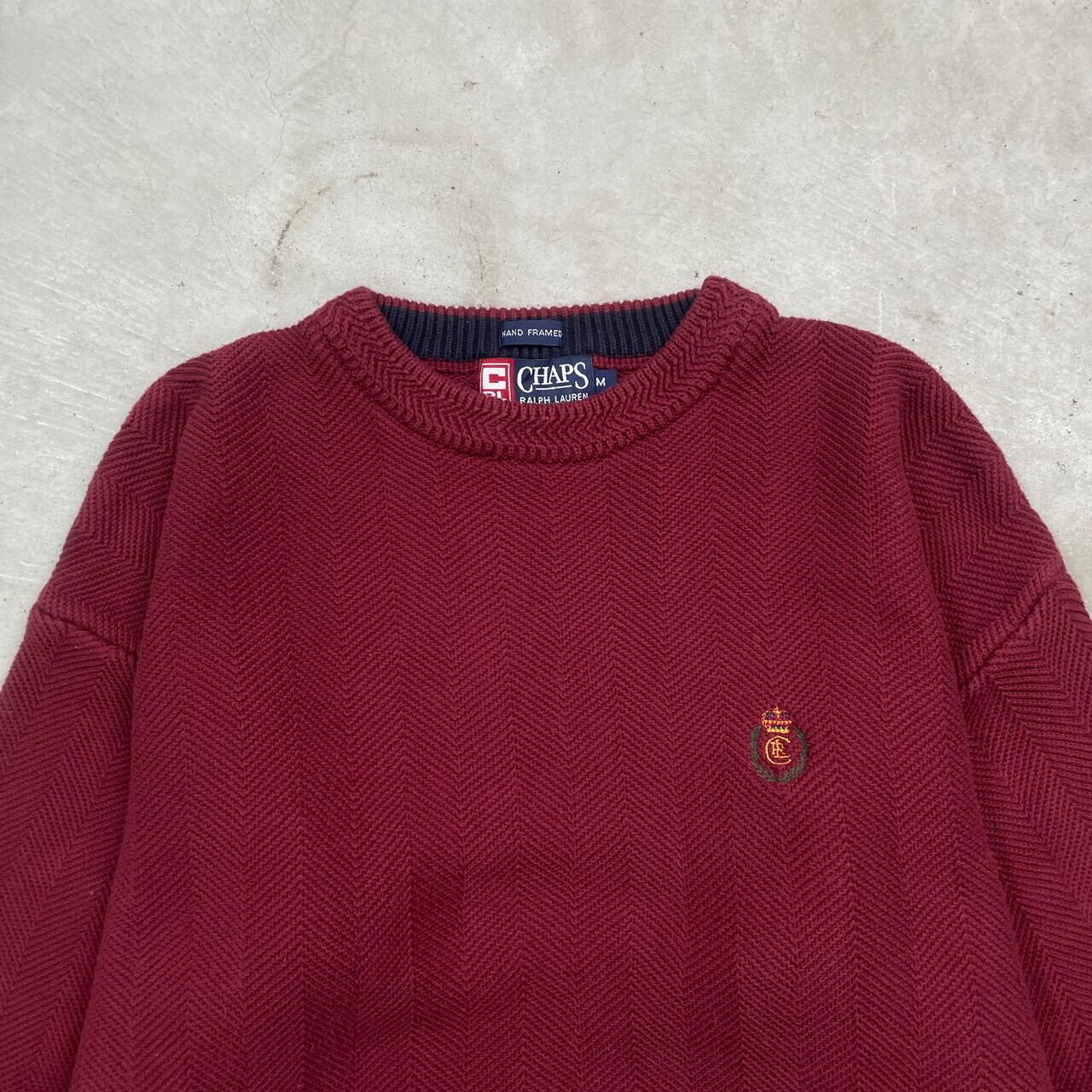 90年代 CHAPS RALRH LAUREN チャップス コットンニットセーター メンズ 