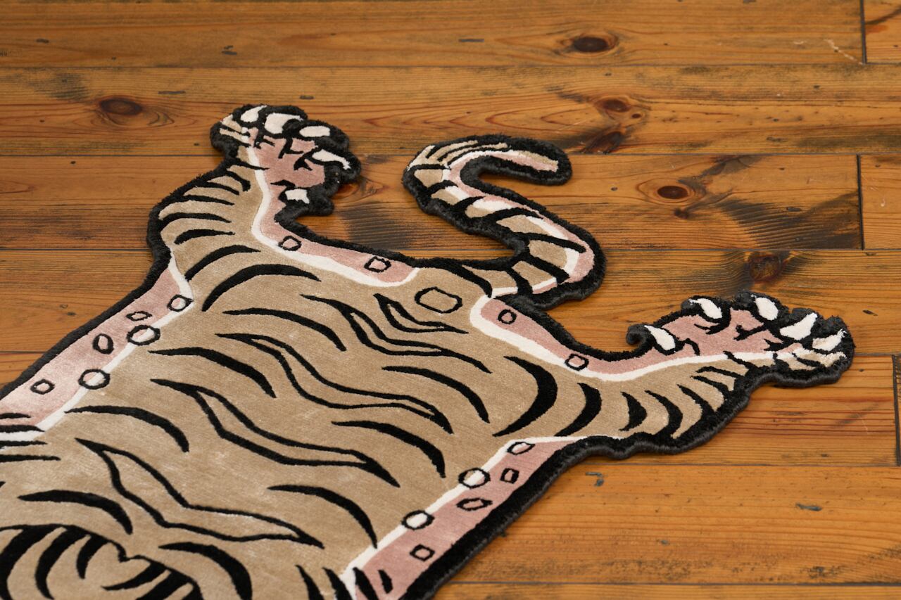 Tibetan Tiger Rug 《Sサイズ•シルク・オリジナル2・ナチュラルサンド